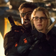 Manu Bennett (left), Emily Bett Rickards